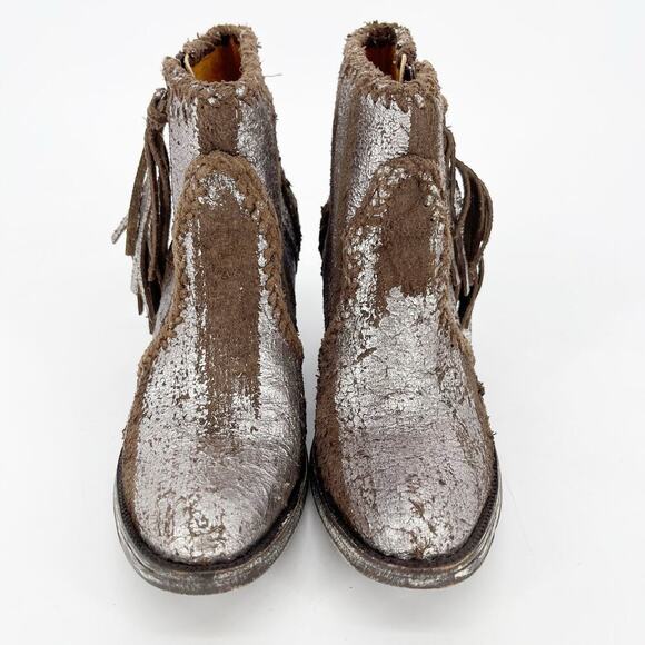 Old Gringo Brown Adela Brushed Metallic Tassel Western Cowgirl Ankle Boot size 7 - Picture 5 of 10